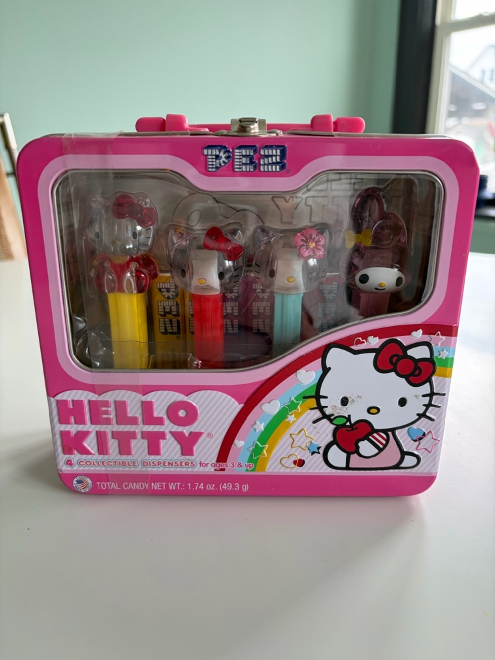 Hello Kitty Collectible PEZ Dispenser Set - Pink, Yellow, Red, Teal
